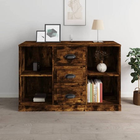 vidaXL Aparador madera contrachapada roble ahumado 104,5x35,5x67,5 cm