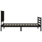 vidaXL Estructura de cama con cabecero madera maciza negro 90x200 cm