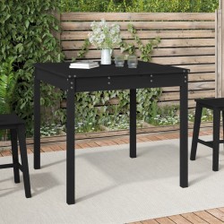 vidaXL Mesa de jardín madera maciza pino negro 82,5x82,5x76 cm