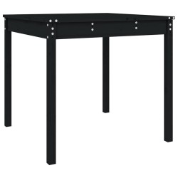 vidaXL Mesa de jardín madera maciza pino negro 82,5x82,5x76 cm