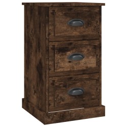 vidaXL Mesita de noche madera contrachapada roble ahumado 39x39x67 cm