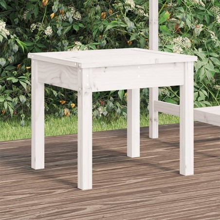 vidaXL Banco de jardín madera maciza pino blanco 50x44x45 cm