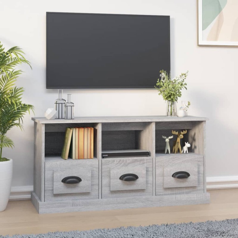 vidaXL Mueble para TV madera contrachapada gris Sonoma 100x35x50 cm vidaXL Mueble para TV madera contrachapada gris Sonoma 100x35x50 cm