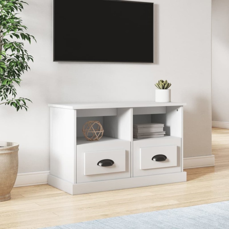 vidaXL Mueble de TV madera contrachapada blanco 80x35x50 cm