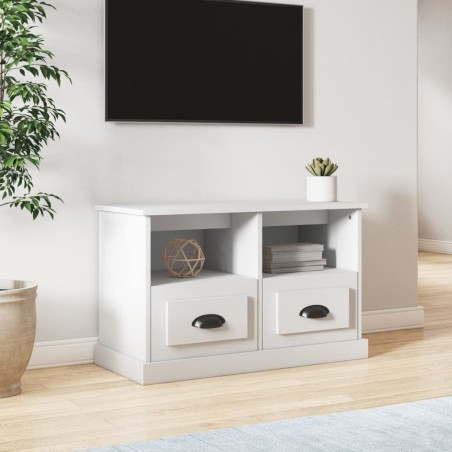 vidaXL Mueble de TV madera contrachapada blanco 80x35x50 cm