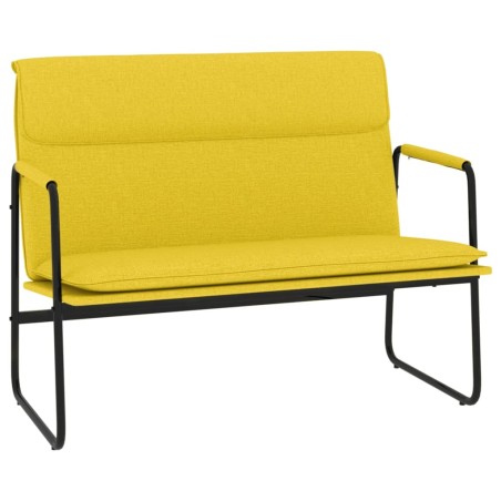 vidaXL Banco de tela amarillo claro 100x64x80 cm