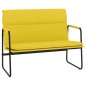vidaXL Banco de tela amarillo claro 100x64x80 cm