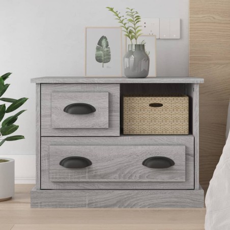 vidaXL Mesita de noche gris Sonoma 60x39x45 cm
