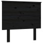 vidaXL Estructura de cama con cabecero madera maciza negro 90x200 cm