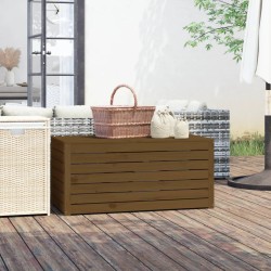 vidaXL Baúl de jardín madera maciza pino marrón miel 101x50,5x46,5 cm