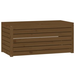 vidaXL Baúl de jardín madera maciza pino marrón miel 101x50,5x46,5 cm