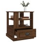 vidaXL Mesa auxiliar madera contrachapada roble marrón 50x50x60 cm
