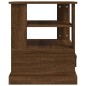 vidaXL Mesa auxiliar madera contrachapada roble marrón 50x50x60 cm