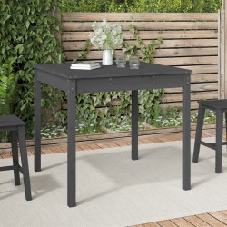 vidaXL Mesa de jardín madera maciza pino gris 82,5x82,5x76 cm