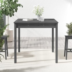 vidaXL Mesa de jardín madera maciza pino gris 82,5x82,5x76 cm