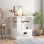 vidaXL Mesa auxiliar madera contrachapada blanco 50x50x60 cm