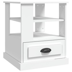 vidaXL Mesa auxiliar madera contrachapada blanco 50x50x60 cm