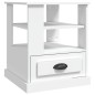 vidaXL Mesa auxiliar madera contrachapada blanco 50x50x60 cm