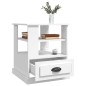 vidaXL Mesa auxiliar madera contrachapada blanco 50x50x60 cm