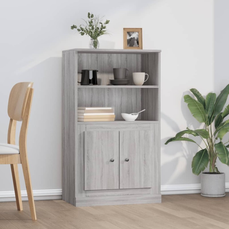 vidaXL Aparador de madera contrachapada gris Sonoma 60x35,5x103,5 cm vidaXL Aparador de madera contrachapada gris Sonoma 60x35,5x103,5 cm