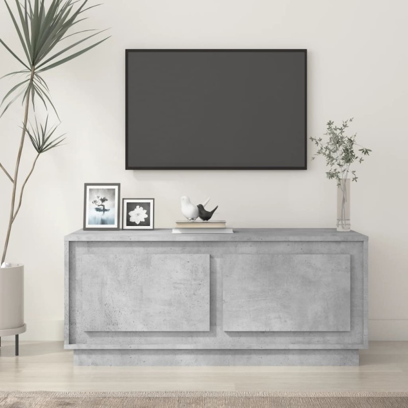 vidaXL Mesa de centro madera contrachapada gris hormigón 102x50x44 cm