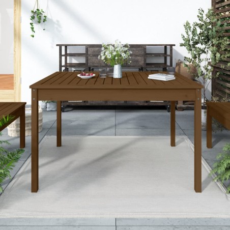 vidaXL Mesa de jardín madera maciza pino marrón miel 121x82,5x76 cm