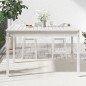 vidaXL Mesa de jardín madera maciza pino blanco 121x82,5x76 cm vidaXL Mesa de jardín madera maciza pino blanco 121x82,5x76 cm