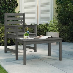 vidaXL Mesa de jardín madera maciza de pino gris 82,5x50,5x45 cm