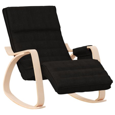 vidaXL Silla mecedora de tela negro