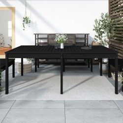 vidaXL Mesa de jardín madera maciza de pino negro 203,5x100x76 cm