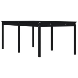 vidaXL Mesa de jardín madera maciza de pino negro 203,5x100x76 cm