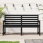 vidaXL Banco de jardín madera maciza pino negro 159,5x48x91,5 cm vidaXL Banco de jardín madera maciza pino negro 159,5x48x91,5 cm
