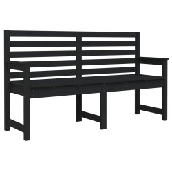 vidaXL Banco de jardín madera maciza pino negro 159,5x48x91,5 cm