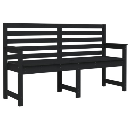 vidaXL Banco de jardín madera maciza pino negro 159,5x48x91,5 cm
