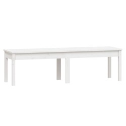 vidaXL Banco jardín 2 plazas madera maciza pino blanco 159,5x44x45 cm