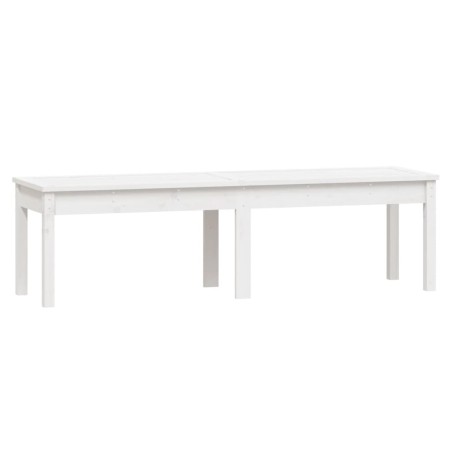 vidaXL Banco jardín 2 plazas madera maciza pino blanco 159,5x44x45 cm