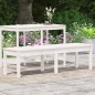 vidaXL Banco jardín 2 plazas madera maciza pino blanco 159,5x44x45 cm vidaXL Banco jardín 2 plazas madera maciza pino blanco 159,5x44x45 cm