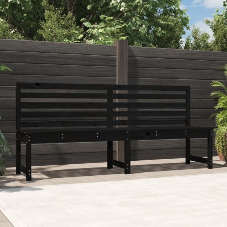 vidaXL Banco de jardín madera maciza pino negro 201,5 cm