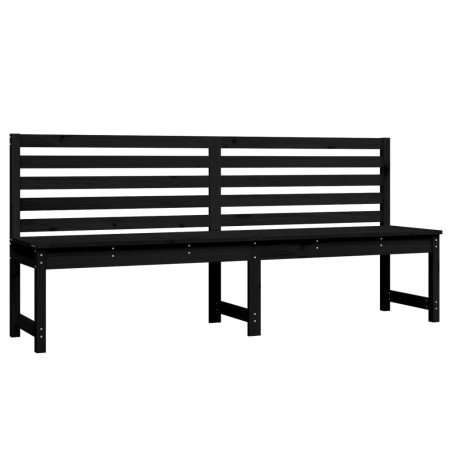 vidaXL Banco de jardín madera maciza pino negro 201,5 cm