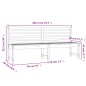 vidaXL Banco de jardín madera maciza pino negro 201,5 cm