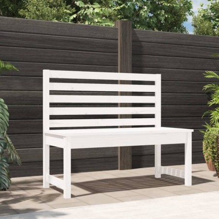 vidaXL Banco de jardín madera maciza de pino blanco 109 cm