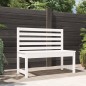 vidaXL Banco de jardín madera maciza de pino blanco 109 cm vidaXL Banco de jardín madera maciza de pino blanco 109 cm
