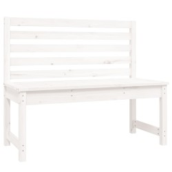 vidaXL Banco de jardín madera maciza de pino blanco 109 cm