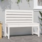 vidaXL Banco de jardín madera maciza de pino blanco 109 cm vidaXL Banco de jardín madera maciza de pino blanco 109 cm