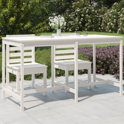 vidaXL Mesa de jardín madera maciza de pino blanca 203,5x90x110 cm