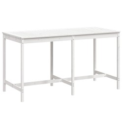 vidaXL Mesa de jardín madera maciza de pino blanca 203,5x90x110 cm