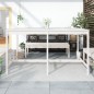 vidaXL Mesa de jardín madera maciza de pino blanca 203,5x90x110 cm