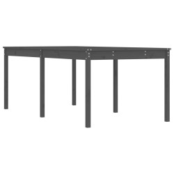 vidaXL Mesa de jardín madera maciza de pino gris 203,5x100x76 cm