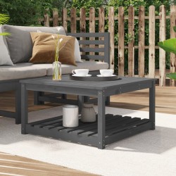 vidaXL Mesa de jardín madera maciza pino gris 82,5x82,5x45 cm