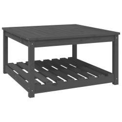 vidaXL Mesa de jardín madera maciza pino gris 82,5x82,5x45 cm